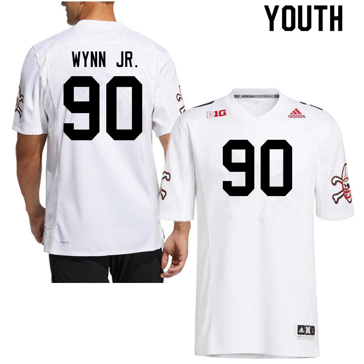 Youth #90 Stephon Wynn Jr. Nebraska Cornhuskers College Football Jerseys Sale-Strategy - Click Image to Close